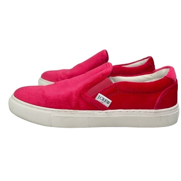 J.Crew Road Trip Crushed Velvet Barbie Pink Slip On Loafers Shoes SZ 6 Preppy - Picture 3 of 12